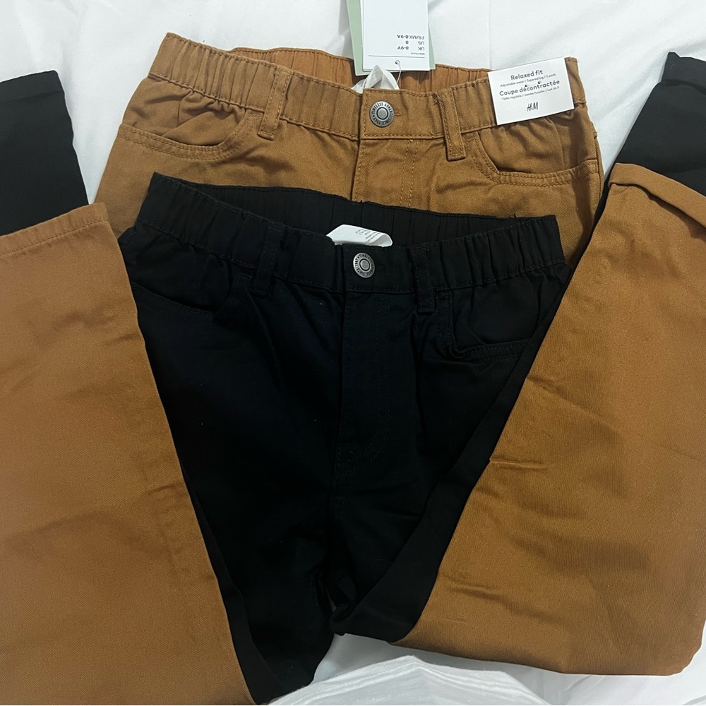H&M Kids Brown and Black Casual Trousers